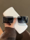 2024 New Metal Square Frame Sunglasses Korean Version Trendy Internet Celebrity Photo Concave Shape Disco Sunglasses Anti-UV Trend