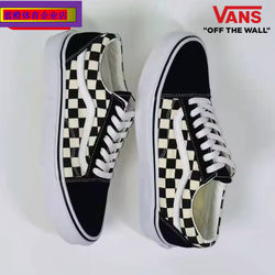 Vans ເກີບແມ່ຍິງທີ່ແທ້ຈິງ 2023 summer ໃຫມ່ກິລາເກີບ Vance checkerboard ເກີບ canvas ບາດເຈັບແລະ