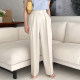 Korean chic niche temperament high waist pleated design loose casual drape straight wide leg suit pants trousers women