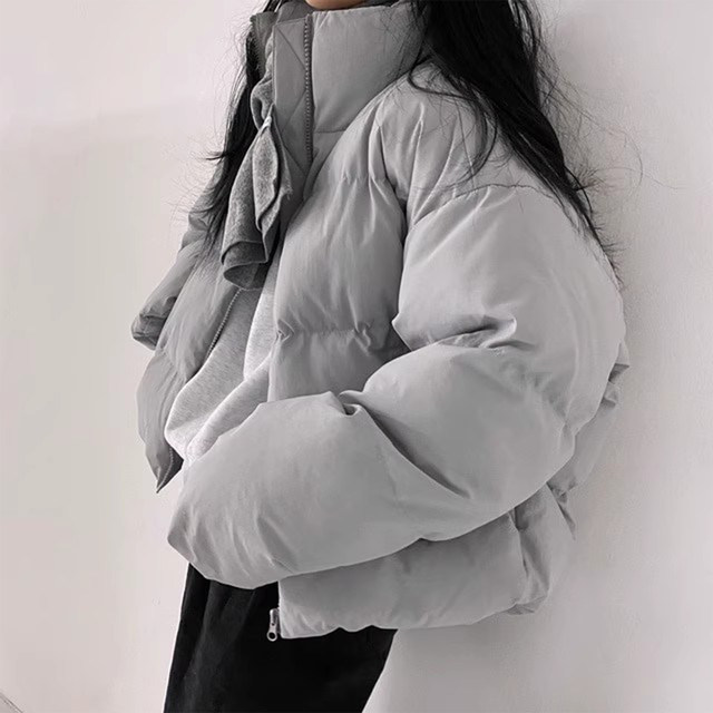 Retro stand collar hand stuffed cotton warm cotton jacket for women