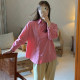 Korean chic spring niche basic lapel single-breasted long-sleeved shirt + high-waisted straight-leg trousers and trousers women