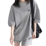 耐克顿 Летний спортивный костюм для отдыха, модный комплект, 2024 года, оверсайз, короткий рукав