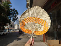 Vietnam handmade bamboo fashion peach-shaped fan printing retro hand-held fan Liangpu creative hand-woven fan
