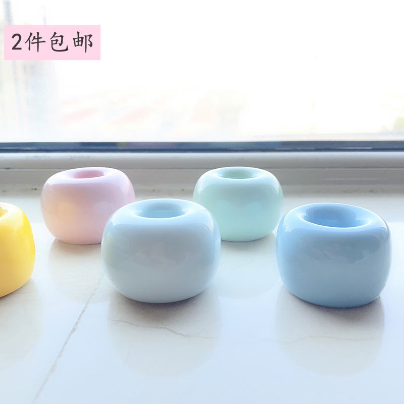 Unprinted the same Japanese-style creative ceramic toothbrush holder simple toothbrush base couple bathroom storage toothbrush shelf