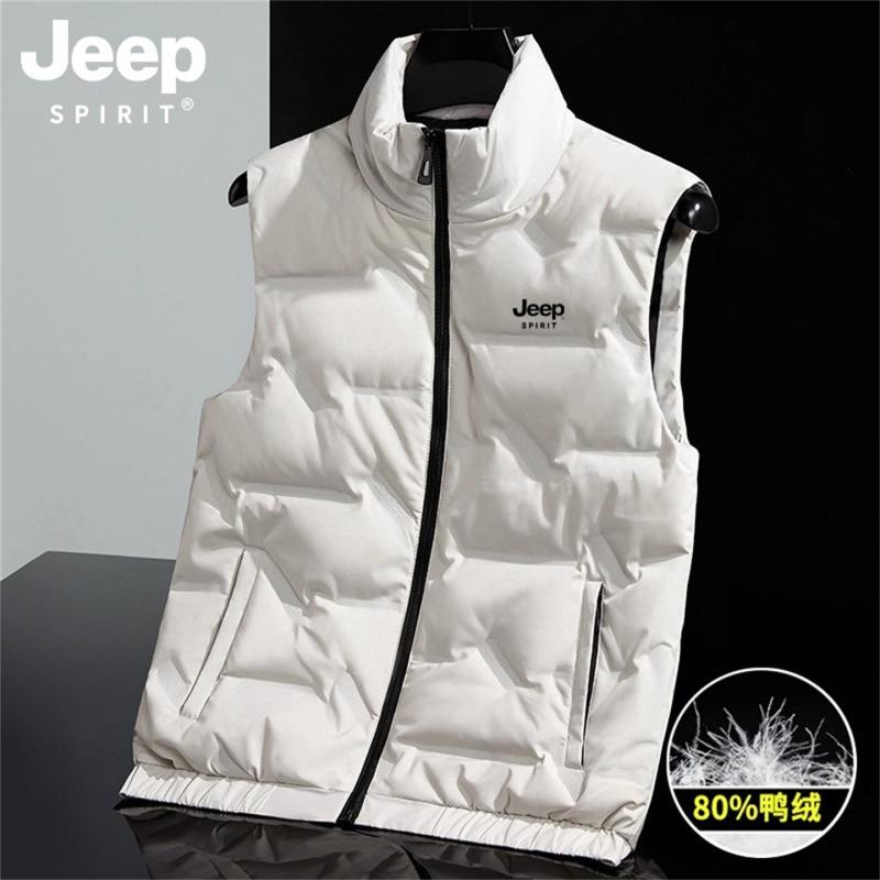 Jeep Jeep Spirit Lightweight down Vest Men's Autumn and Winter White Duck down Vest Outerwear Vest Jacket