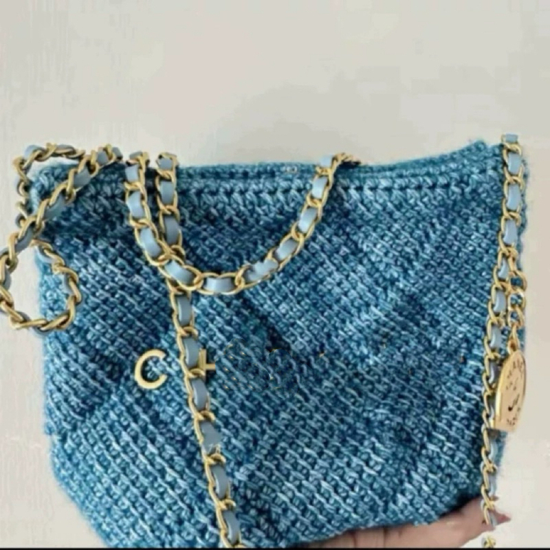22 Knitting Bag Handmade Knitting Bag DIY Material Kit Yarn Crochet Small Chanel Chain Bag Gift for Girlfriend