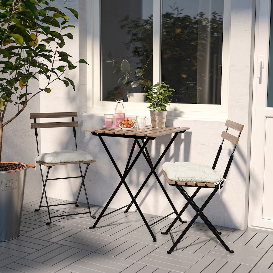 (Special Price) Outdoor Iron Art Folding Dining Table And Chairs Garden Balcony Milk Tea Shop Coffee Shop Casual Chair-Taobao