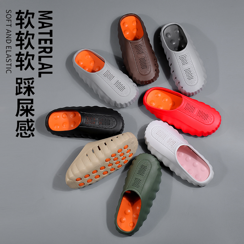 Putian Big Brand Sports Clogs for Men and Women, 2026 New Summer Thick-Soled Perforated Shoes, Non-Slip Massage Sandals