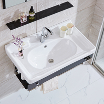 Toilet wall-mounted washbasin bathroom cabinet wash basin small apartment combination ceramic basin mirror