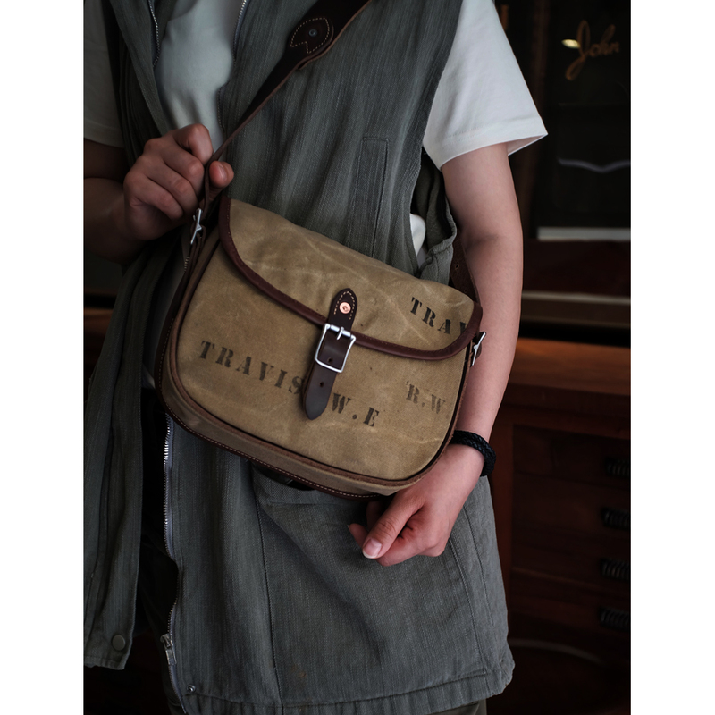 Move American Horween Leather and Canvas Vintage Transport Bag Style Sailor Bag Crossbody Bag Shoulder Bag
