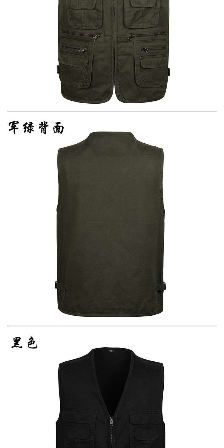Đàn ông trung niên nhiều túi mùa xuân và mùa hè vest cha tải phần cotton câu cá áo vest chụp ảnh du lịch áo vest trung niên