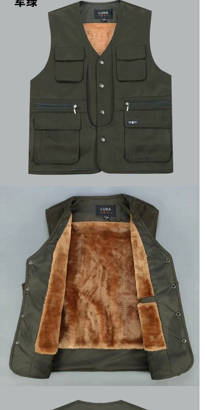 Mùa thu và mùa đông trung niên vest nam cỡ lớn xuống cotton vest nam lỏng lẻo trung niên dày vest ấm vest trung niên