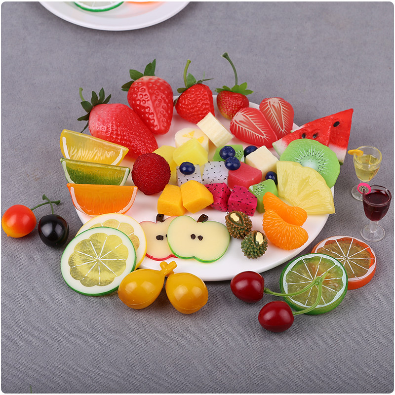 Emulated Fruit Sheet Model Apple Lemon Orange Zest Orange Seed Blueberry Watermelon Slice Props To Decorate Children's Toys