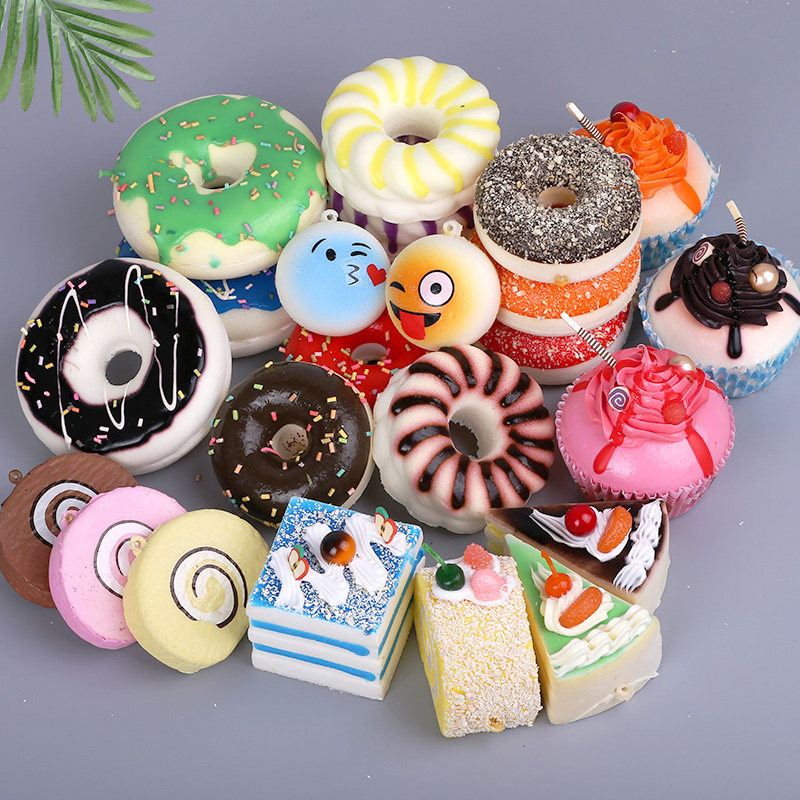 Simulation Cake Model Doughnut Cream Fruit Bread Shop Window Putting Food Shooting Props Children Toys