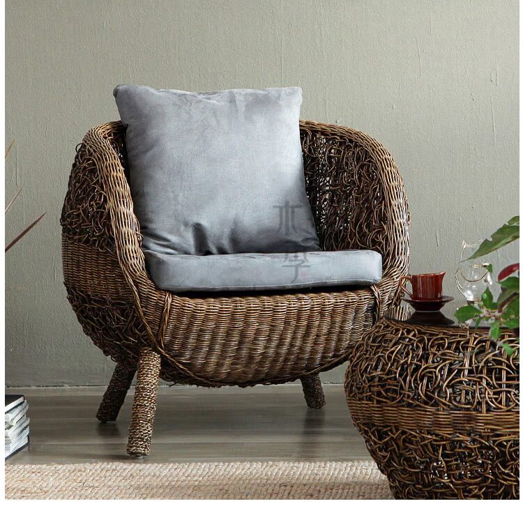 Wicker ghế ba mảnh giải trí bàn ghế kết hợp mây ngoài trời đồ nội thất ngoài trời mây ngoài trời ban công bàn ghế - Bàn ghế ngoài trời / sân bàn ăn ngoài trời đẹp