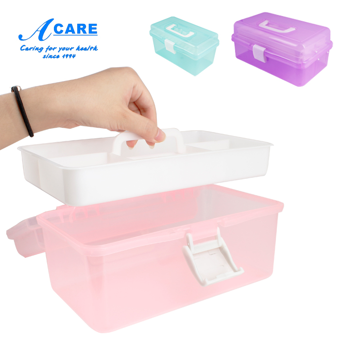 Nail storage box Finishing Household cosmetics art Portable large double-layer desktop storage toolbox Portable