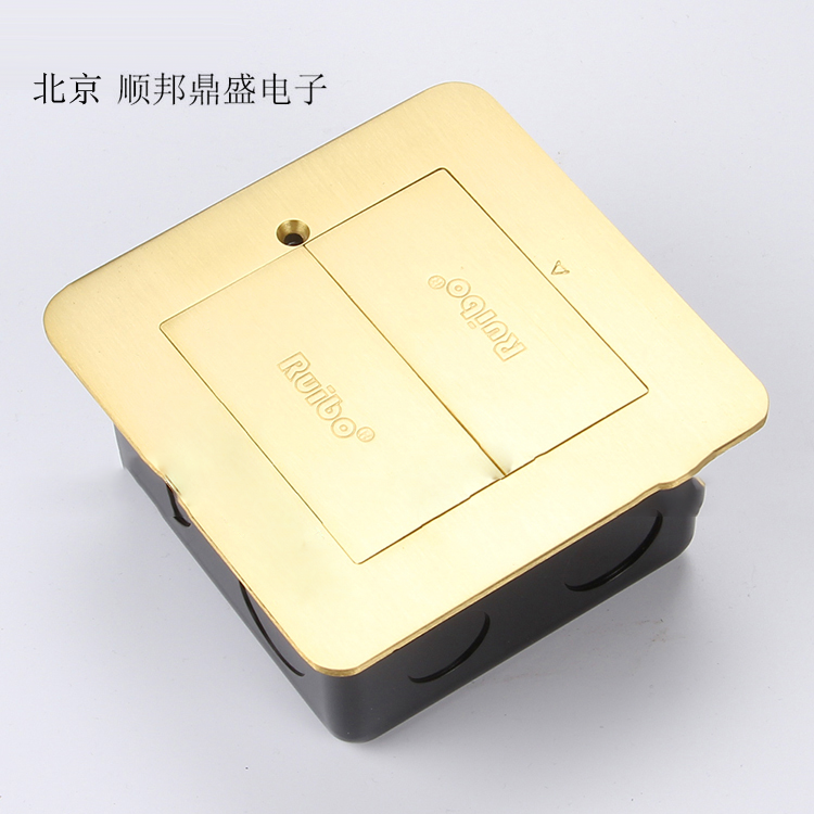 Ruibo ground socket all copper waterproof double door hidden telephone computer network line network ground socket send bottom box