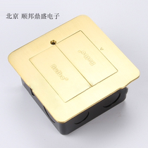 Ruibo ground socket All copper waterproof double door hidden telephone computer network network ground socket send bottom box