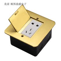 Ruibo ground socket All copper waterproof single door hidden five-hole telephone computer network cable floor ground socket
