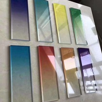 2020 wire and silk gradient dimming tempered glass 5 5 landscape painting art glass factory direct sales