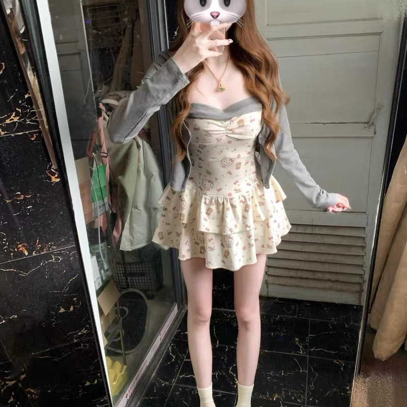 Heart-Warming Spring, New Spring Clothing with a Pure and Desirable Design, Stylish Dress, Elegant Cardigan, Waist-Cinching, Slimming, Sweet Suit Heart-Warming Spring, New Spring Clothing with a Pure and Desirable Design, Stylish Dress, Elegant Cardigan, Waist-Cinching, Slimming, Sweet Suit
