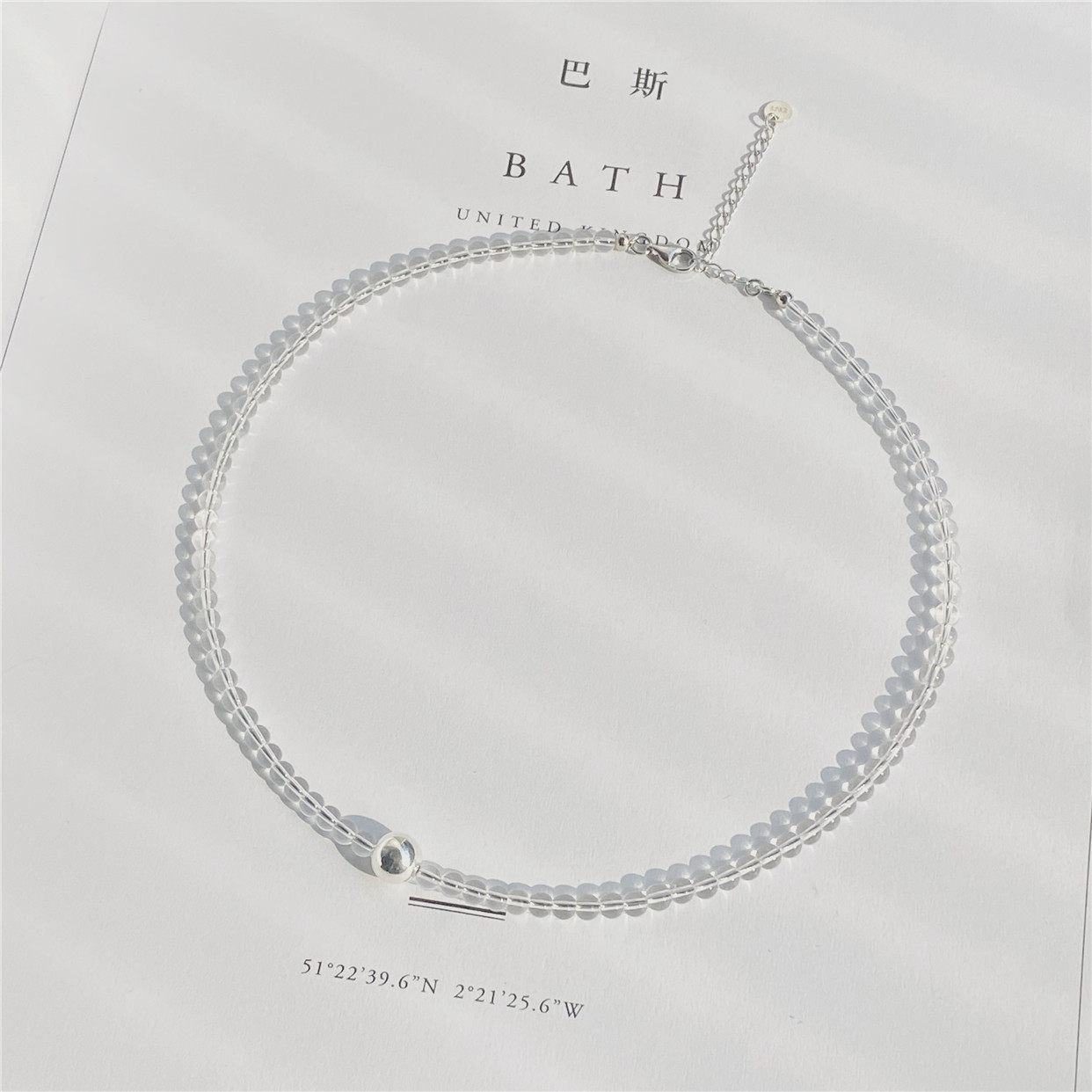 White crystal necklace female collarbone chain neck necklace choker niche design sense ins gentle wind 2021 new