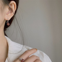 Strawberry Crystal Pure Silver Ear Ring Female Powder Crystal Earrings Earrings Pendant 2022 New wave Advanced sensual style net red