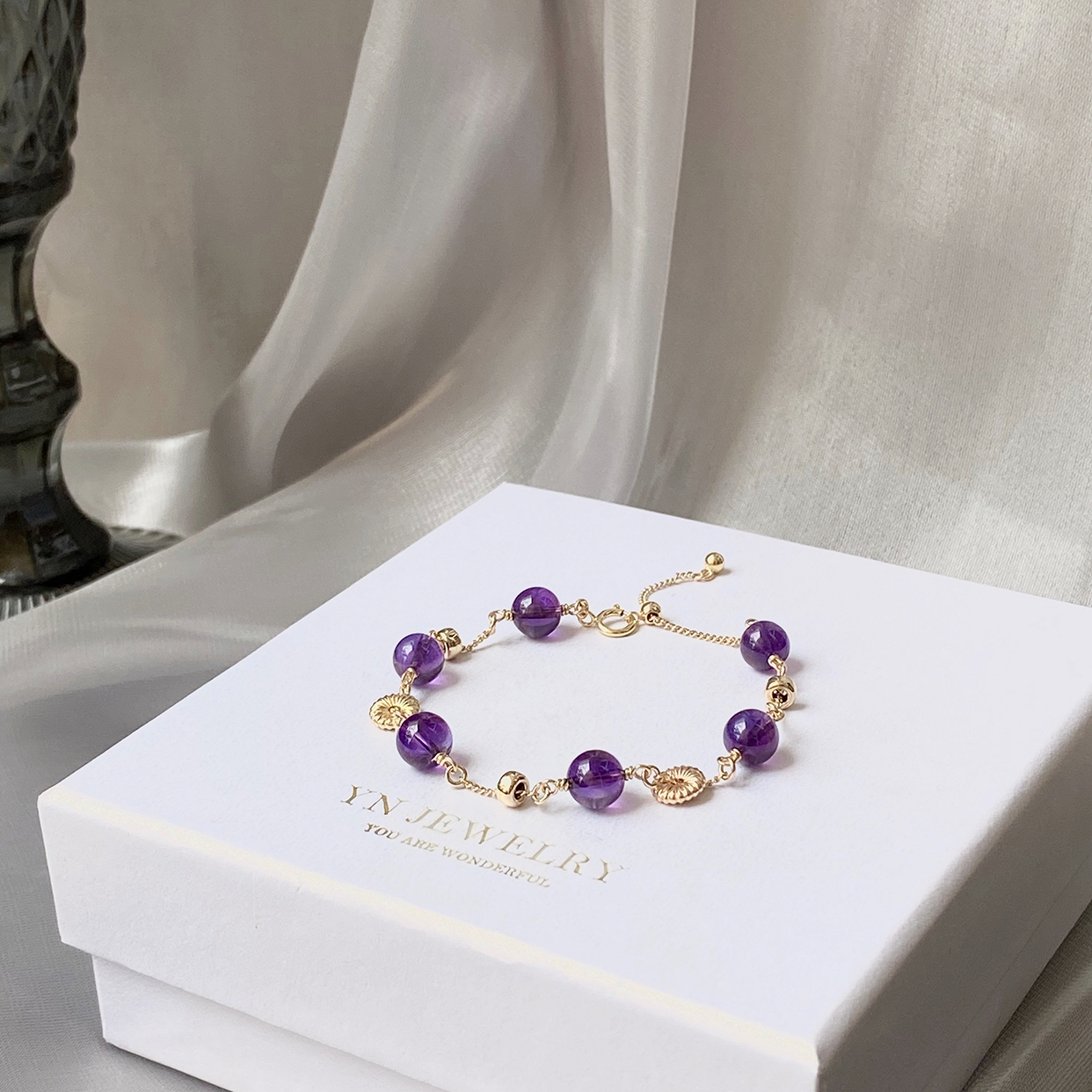 Natural Uruguayan Amethyst bracelet Women's lucky charm evil body protection transfer beads Hand string help academic good luck Lucky