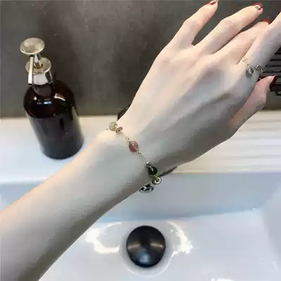 Natural tourmaline hands, women's money, evil spirits, Wangfu Stone transfer beads, Crystal handstrings, small luxury, high-quality summer