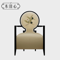 New Chinese solid wood leisure chair hotel Clubhouse Model Room reception negotiation chair fabric negotiation chair furniture customization