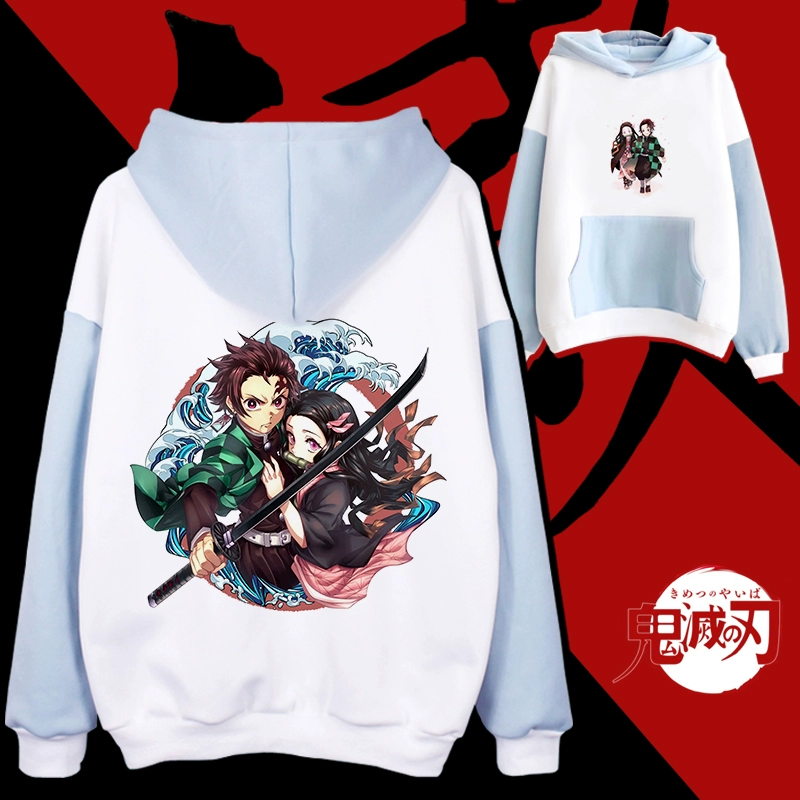 Demon Slayer Sweater cộng với áo khoác nhung cặp đôi mùa thu và mùa đông cho nam và nữ, vợ tôi anime Zenyi Nidouzi quần áo xung quanh - Carton / Hoạt hình liên quan