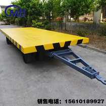 Professional custom traction tablet trailer flat plate trailer large tonnage traction heavy four wheel factory trans-trailer cart