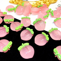 Cream Queen Flat Bottom Transparent water honey peach Pink Peach Resin Accessories Handmade Cream Glued cell phone shell diy