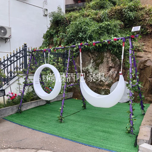 Светящиеся дорожные качели, детская качалка на солнечной энергии для двоих, популярно в интернете