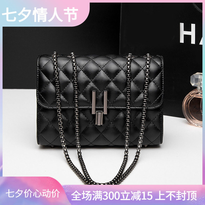 French ZAMP special cabinet women's bag texture genuine leather single shoulder magazon bag small fragrant wind sloping satchel small square bag