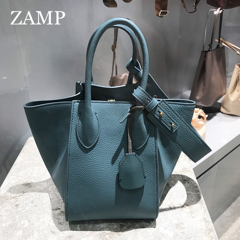 French ZAMP counter women's bag new vegetable basket wing bag leather bucket bag temperament portable shoulder bag