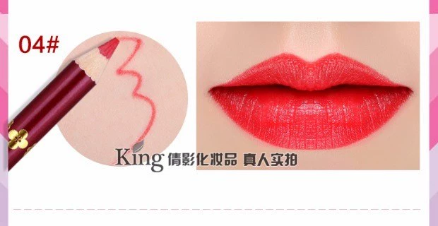 Son môi QLY lip liner bền không thấm nước chống dính cup son môi son môi bút chì màu tím hồng hồng - Bút chì môi / môi lót