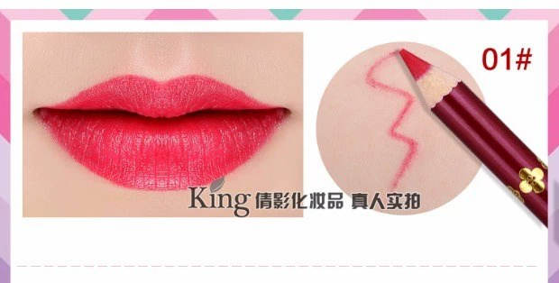 Son môi QLY lip liner bền không thấm nước chống dính cup son môi son môi bút chì màu tím hồng hồng - Bút chì môi / môi lót