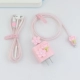 Cartoon/Pink Flower Case+защита числа+защита ушей
