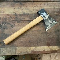 Hand-forged carpentry ax old-fashioned household single-edged ax logging ax single-sided carpenter ax hand-made ax traditional