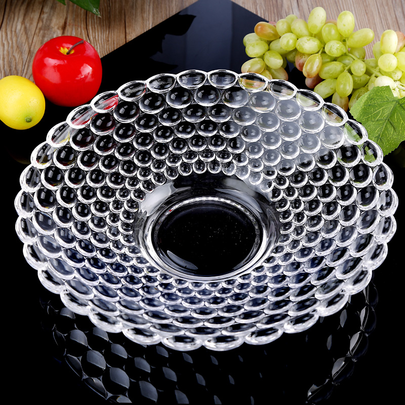 Fruit Pan Glass Creative Modern Living Room Home Eu Style Large Number Ktv Beads Dot Glass Fruit Tray Home Dried Fruit Tray