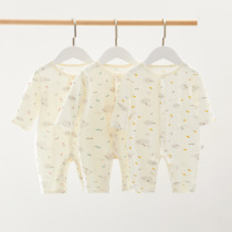 Baby conjoined clothes summer long sleeves summer air conditioning pajamas summer mens baby climbing clothes thin ice silk clothes women