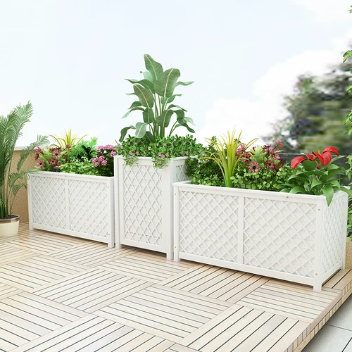 Маленький двор цветочный ящик анти -коррозион прямоугольный большой балкон посадка овощной горшка горша