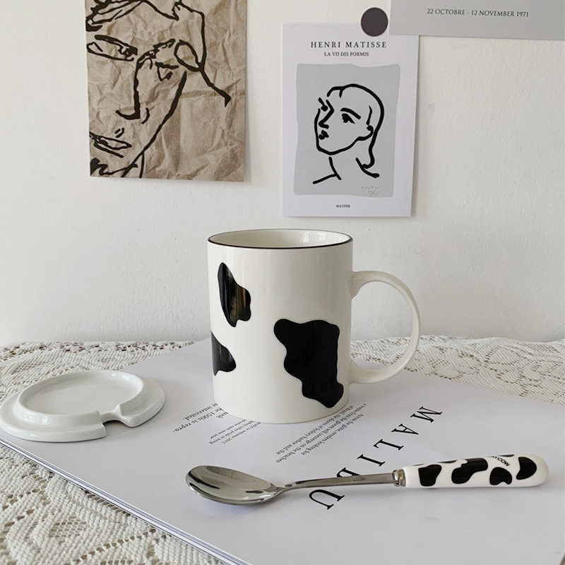 Simply in Fashion Ceramic Mark Cup with Cover Milk Breakfast Cup Cup Cup Creative Girl