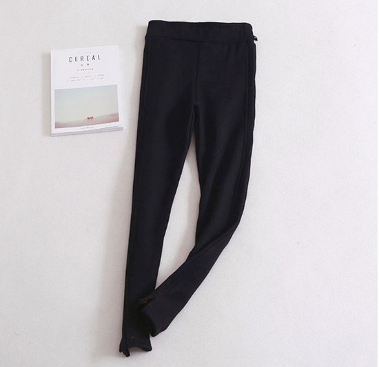 Mùa xuân và mùa thu cotton chia ngã ba quần legging thể thao phụ nữ mặc quần mỏng màu đen là quần thun co giãn mỏng quần legging cao cấp