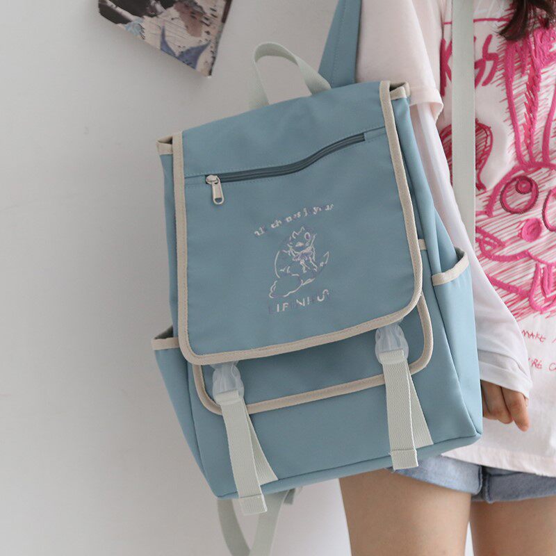 Hong Kong Day Faculty Wind Double Shoulder Bag Package 2021 New Bag Girls Big Students Junior High School Student Bag Woman Double Shoulder Bag