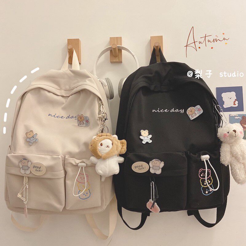 French Day Ins Wind Junior High School Schoolgirls Original Shuulzzang College Students Shoulder Bag High CUHK Capacity Double Shoulder Bag