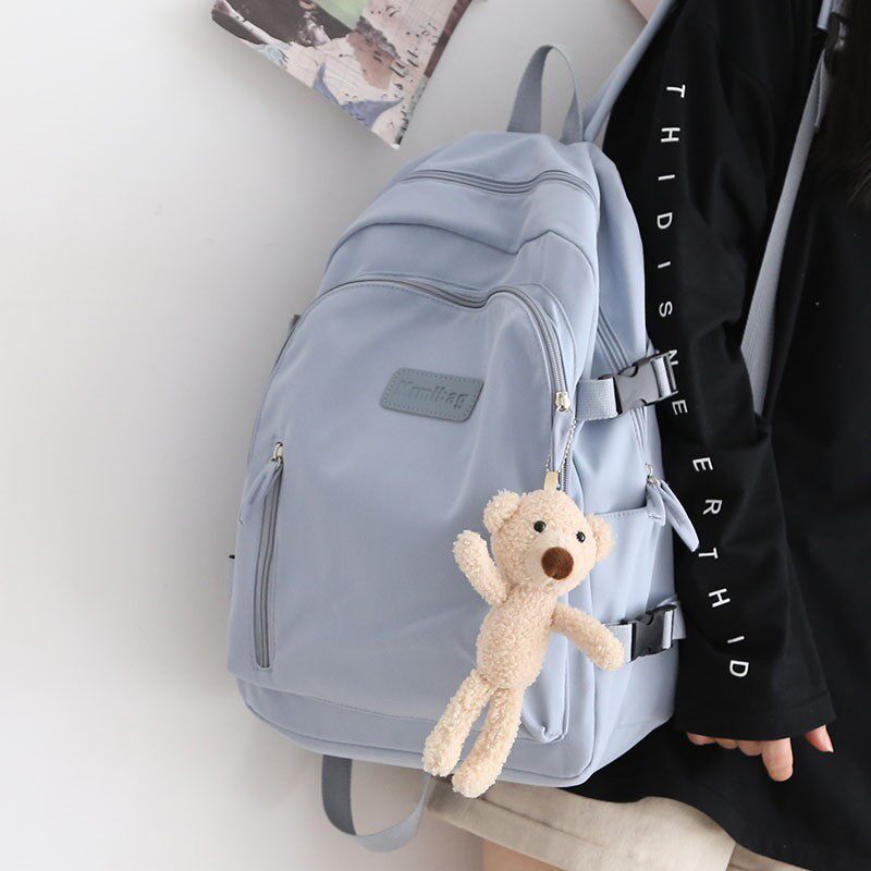Hong Kong Japanese College Blue Backpack Girls Schoolbag Middle School Students Junior High School Students Korean Version Backpack Female Backpack College Students