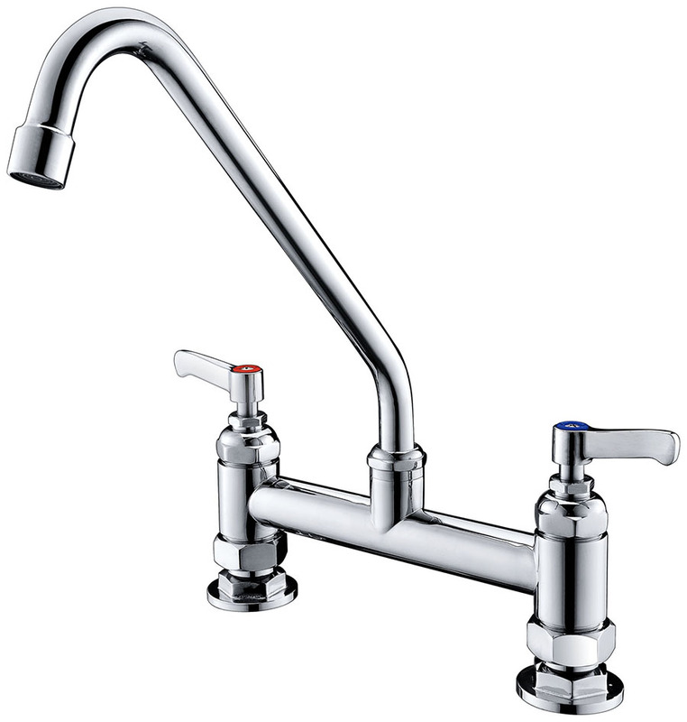 Ts Hot and Cold Mixing Faucet 8inch Dual Temperature Swing Faucet Commercial Kitchen Faucet Engineering Matching Faucet