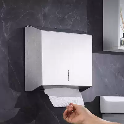 Hotel toilet toilet paper box Stainless steel toilet tissue box Punch-free wall-mounted powder room waterproof toilet paper box